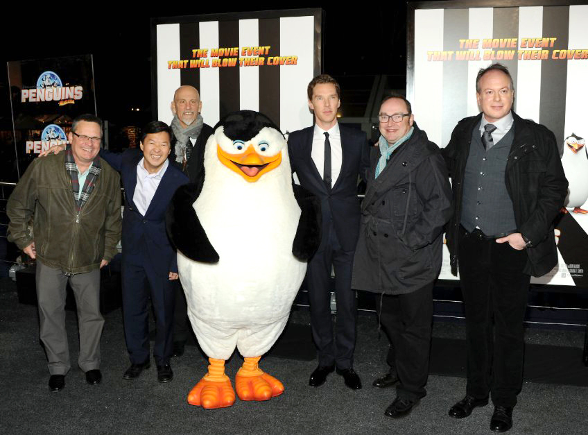喜劇動畫《馬達加斯加爆走企鵝》的配音人員出席首映會。p1032-a1-08